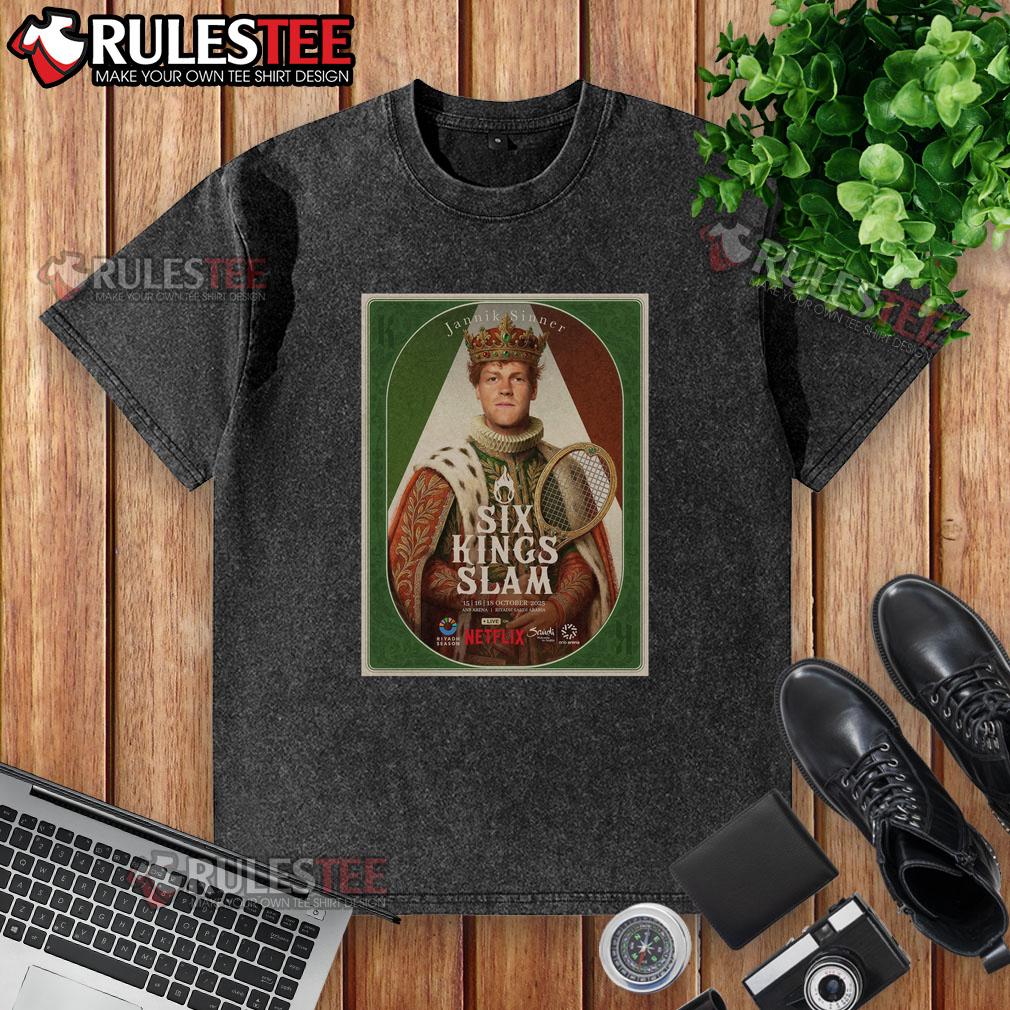 Hot Jannik Sinner Six Kings Slam 2025 Riyadh Season Tennis T-Shirt - Image 6