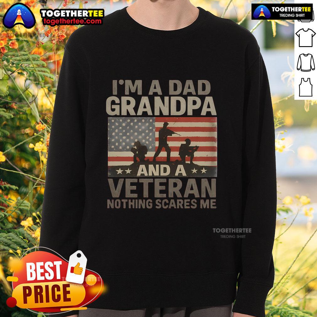 Premium I'm A Dad Grandpa And A Veteran Nothing Scares Me T-Shirt - Image 5