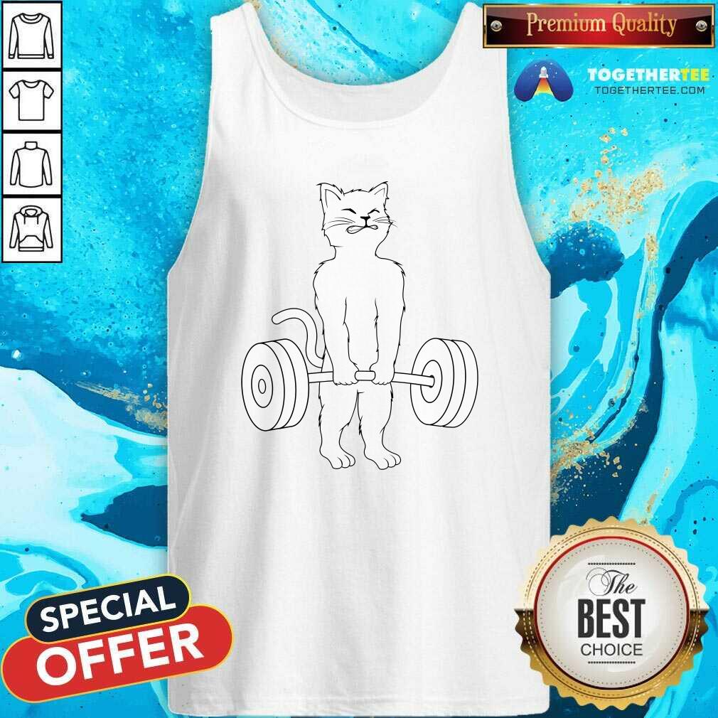 Premium Muscle Cat Powerlifting Kitty T-Shirt - Image 3