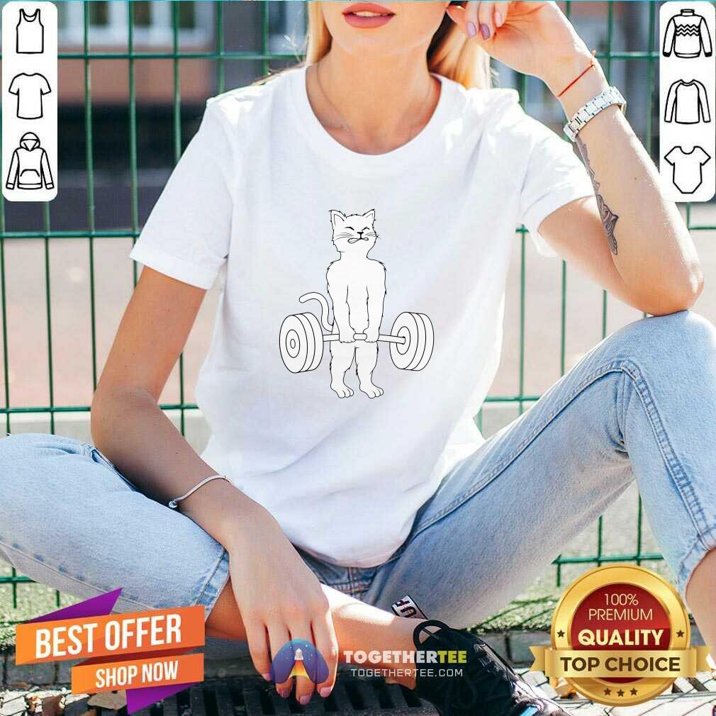 Premium Muscle Cat Powerlifting Kitty T-Shirt - Image 2