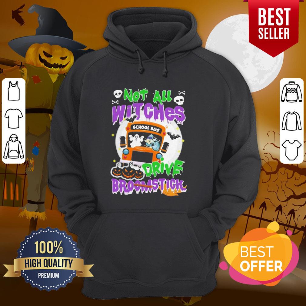 Attractive School Bus Not All Witches Drive Broomstick Halloween Shirt - Image 4