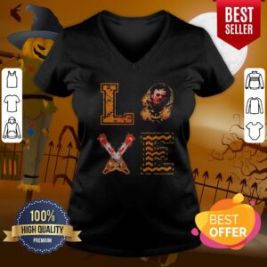 Alternative view of Super Nice Michael Myers Love Halloween Knife Shirt