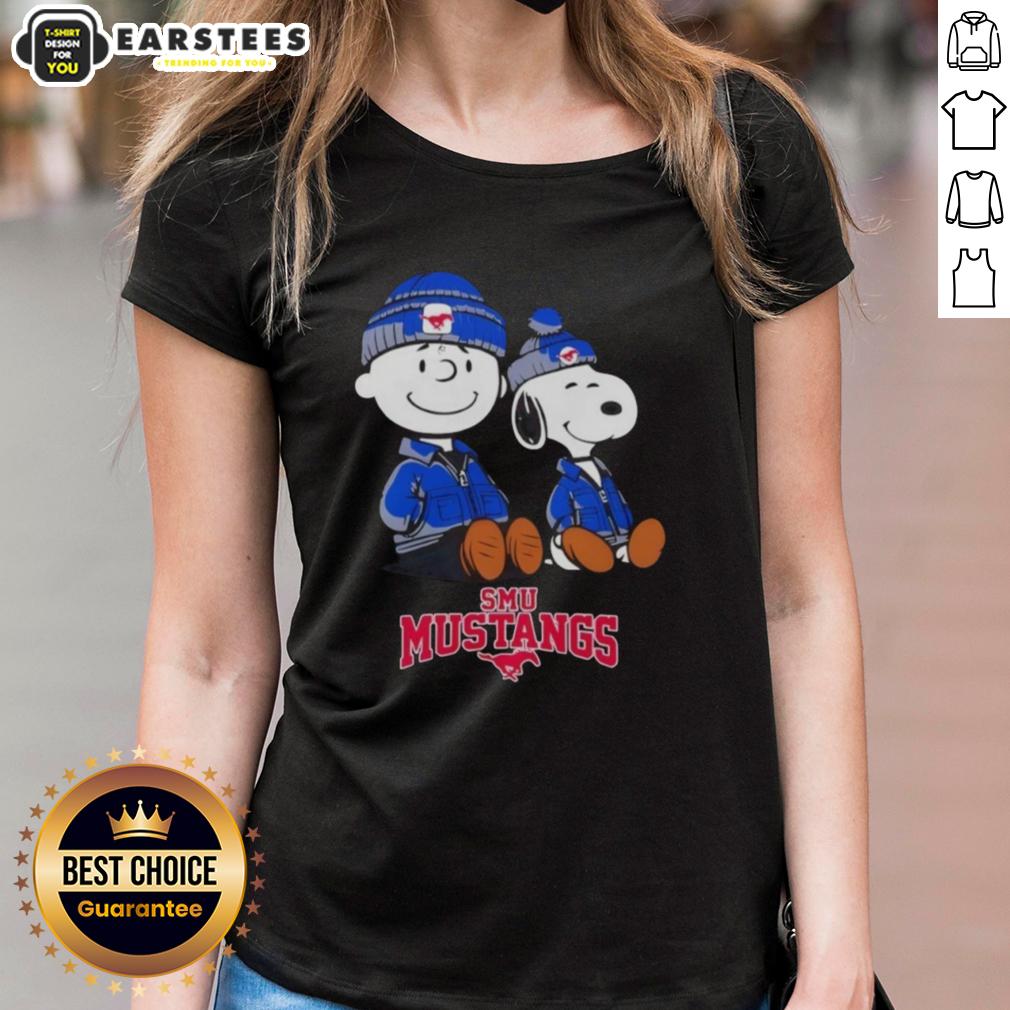 Premium SMU Mustangs X Snoopy And Charlie Brown T-Shirt - Image 3