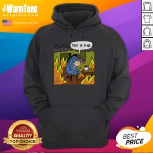 Alternative view of Original Stuffed Donkey This Is Fine Meme T-Shirt