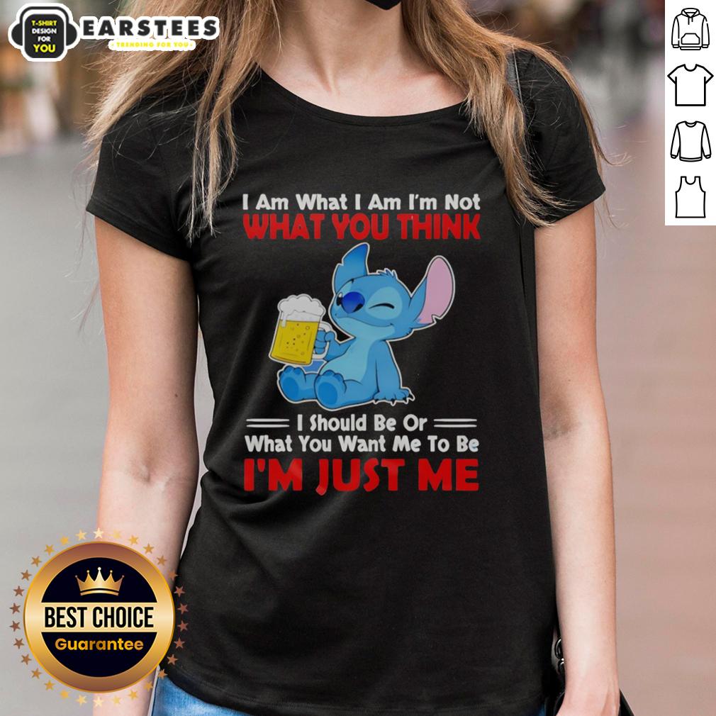 Awesome Stitch Holding Beerr Mug I Am What I Am I'm Not What You Think I Should Be T-Shirt - Image 3