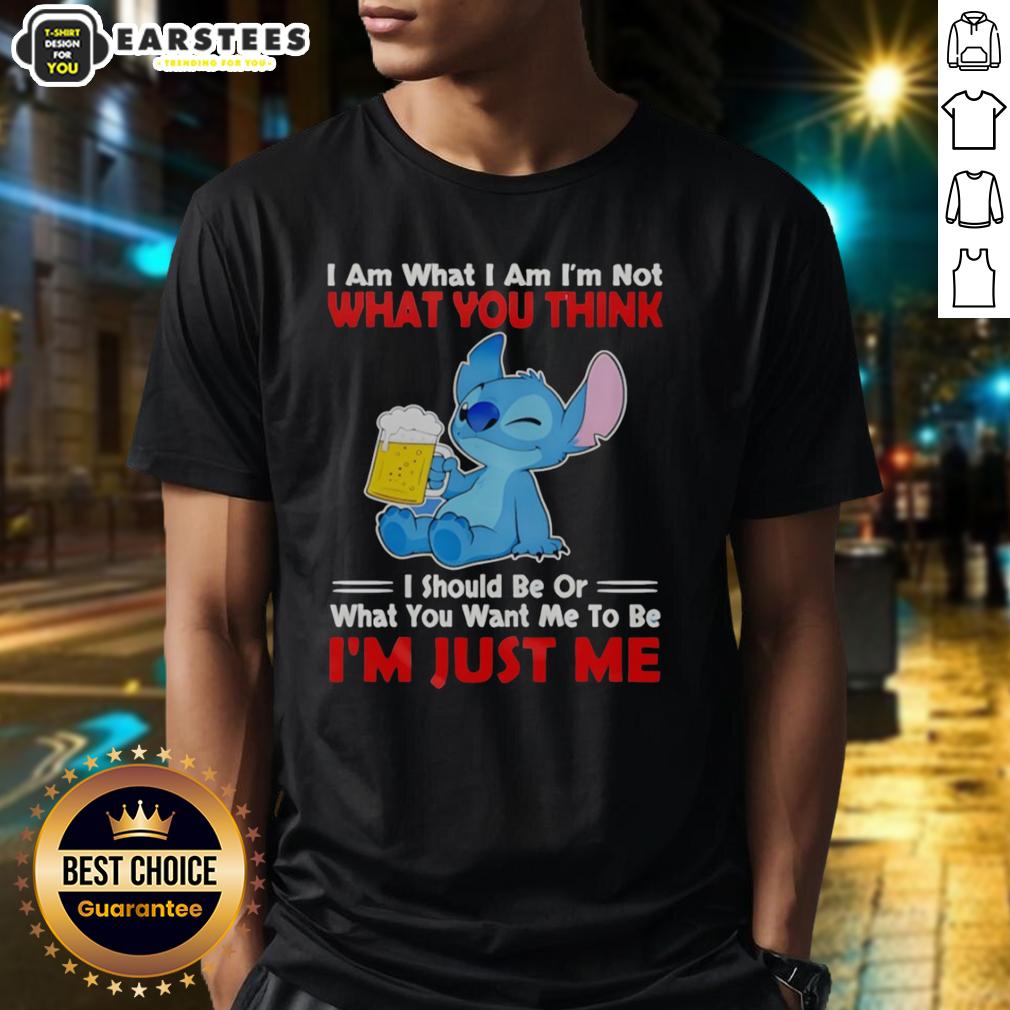 Awesome Stitch Holding Beerr Mug I Am What I Am I'm Not What You Think I Should Be T-Shirt