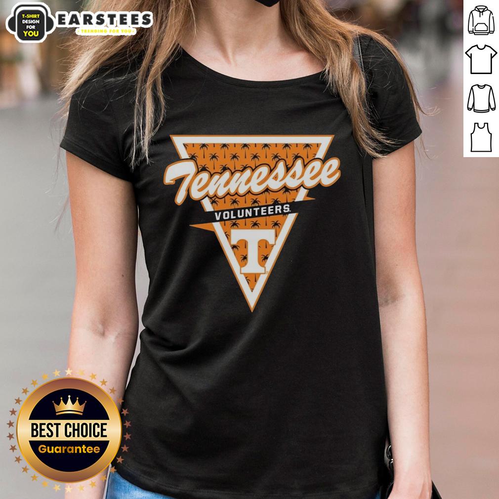 Awesome Tennessee Volunteers Women's Basketball Palm Tree Pattern Inside A Triangle Logo T-Shirt - Image 3