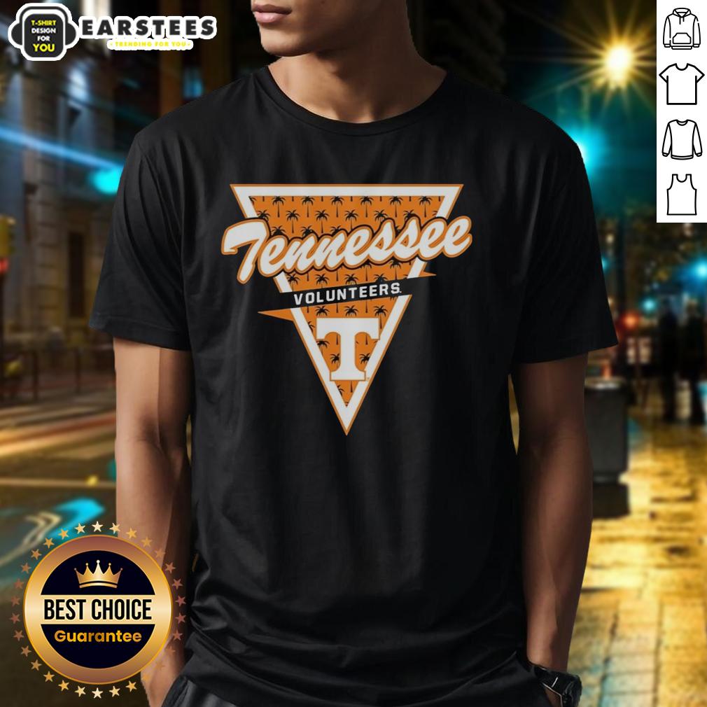 Awesome Tennessee Volunteers Women's Basketball Palm Tree Pattern Inside A Triangle Logo T-Shirt