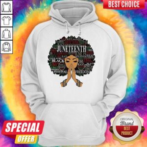 Alternative view of Official Girl Black Juneteenth Namaste Shirt