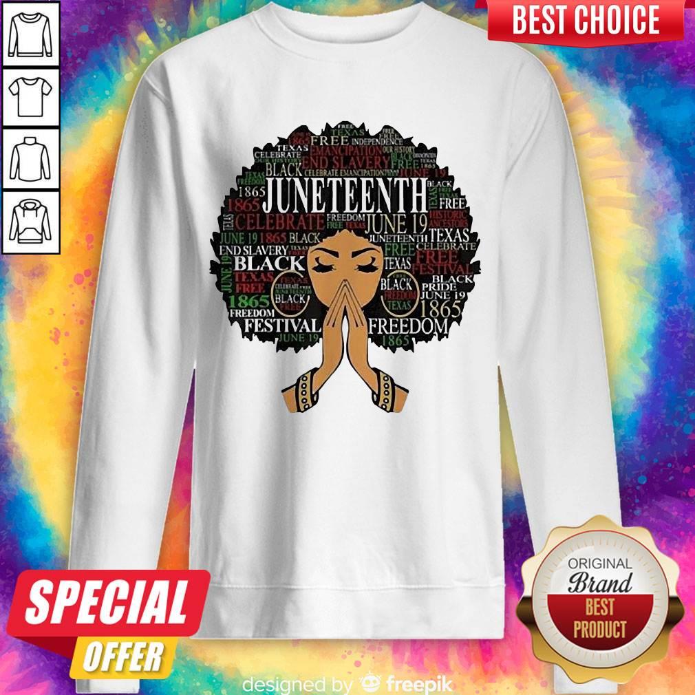 Official Girl Black Juneteenth Namaste Shirt - Image 5