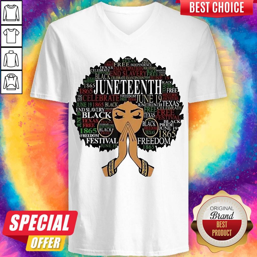 Official Girl Black Juneteenth Namaste Shirt - Image 3