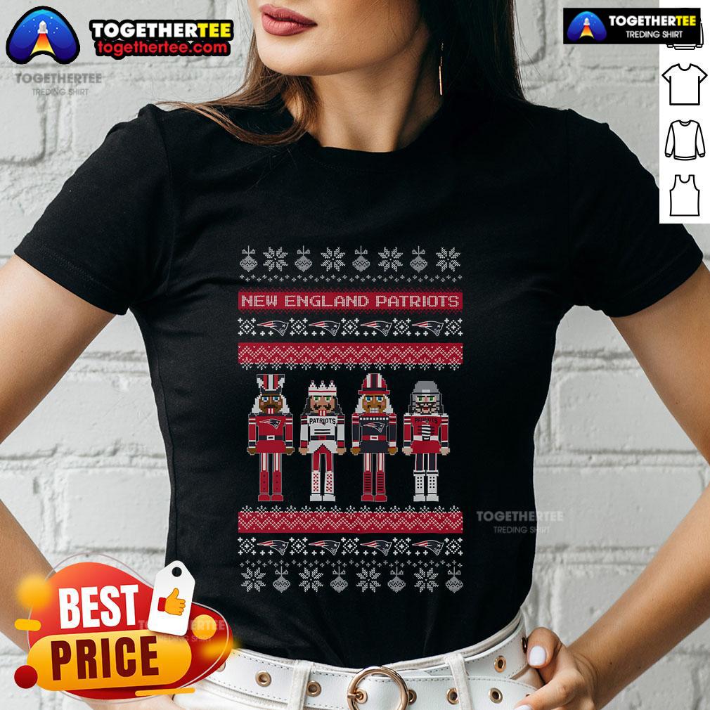 Nice New England Patriots Holiday Nutcracker T-Shirt - Image 3