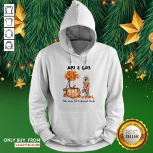 Alternative view of Dog And Pumpkin Just A Girl Who Loves Fall And Standard Poodle Halloween Shirt
