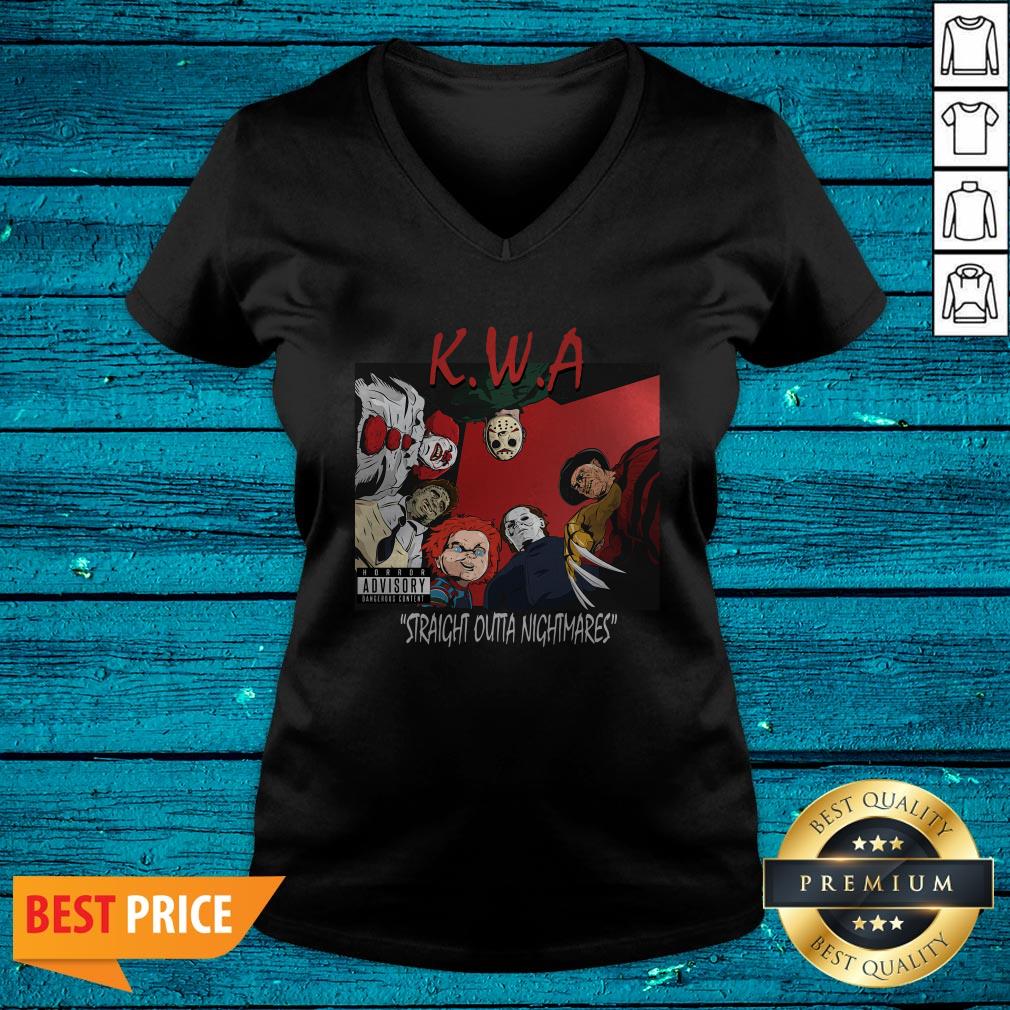 Halloween Horror Movies Characters KWA Straight Outta Nightmares Shirt - Image 3