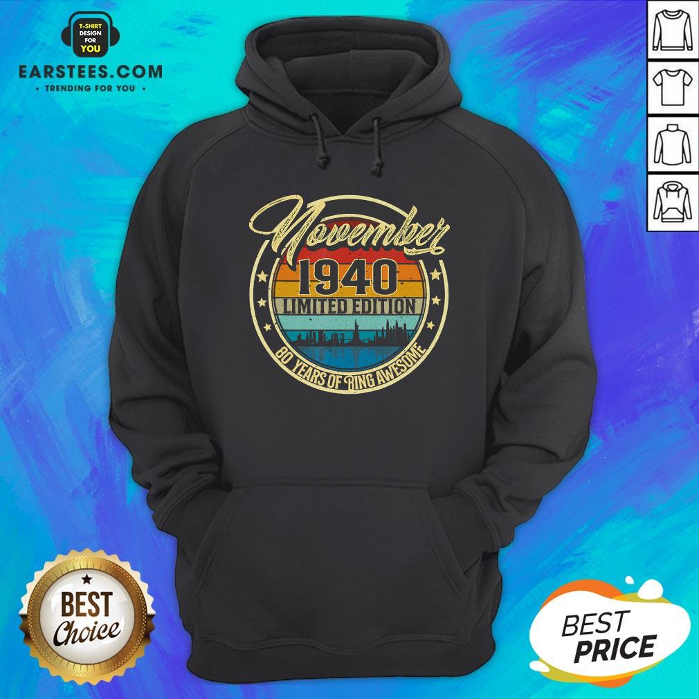 Premium November 1940 80 Year Old 80 Quarantine Birthday T-Shirt - Image 2