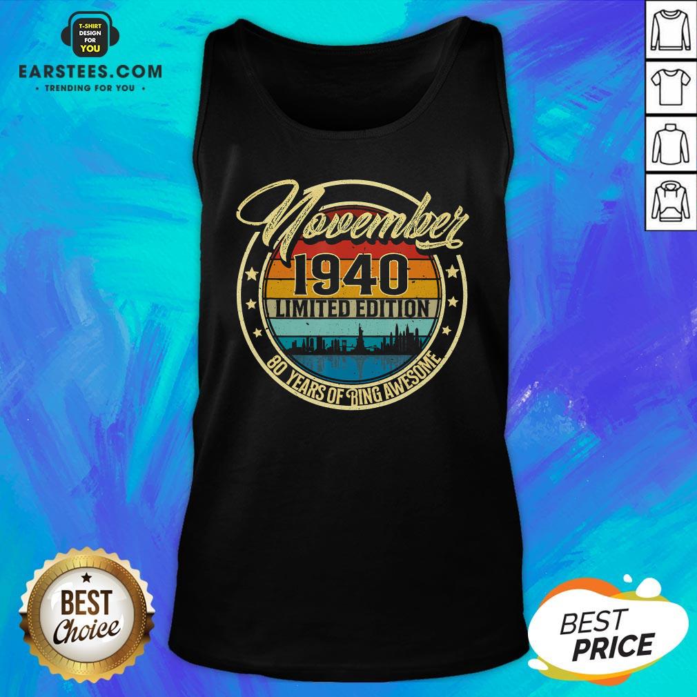 Premium November 1940 80 Year Old 80 Quarantine Birthday T-Shirt - Image 4