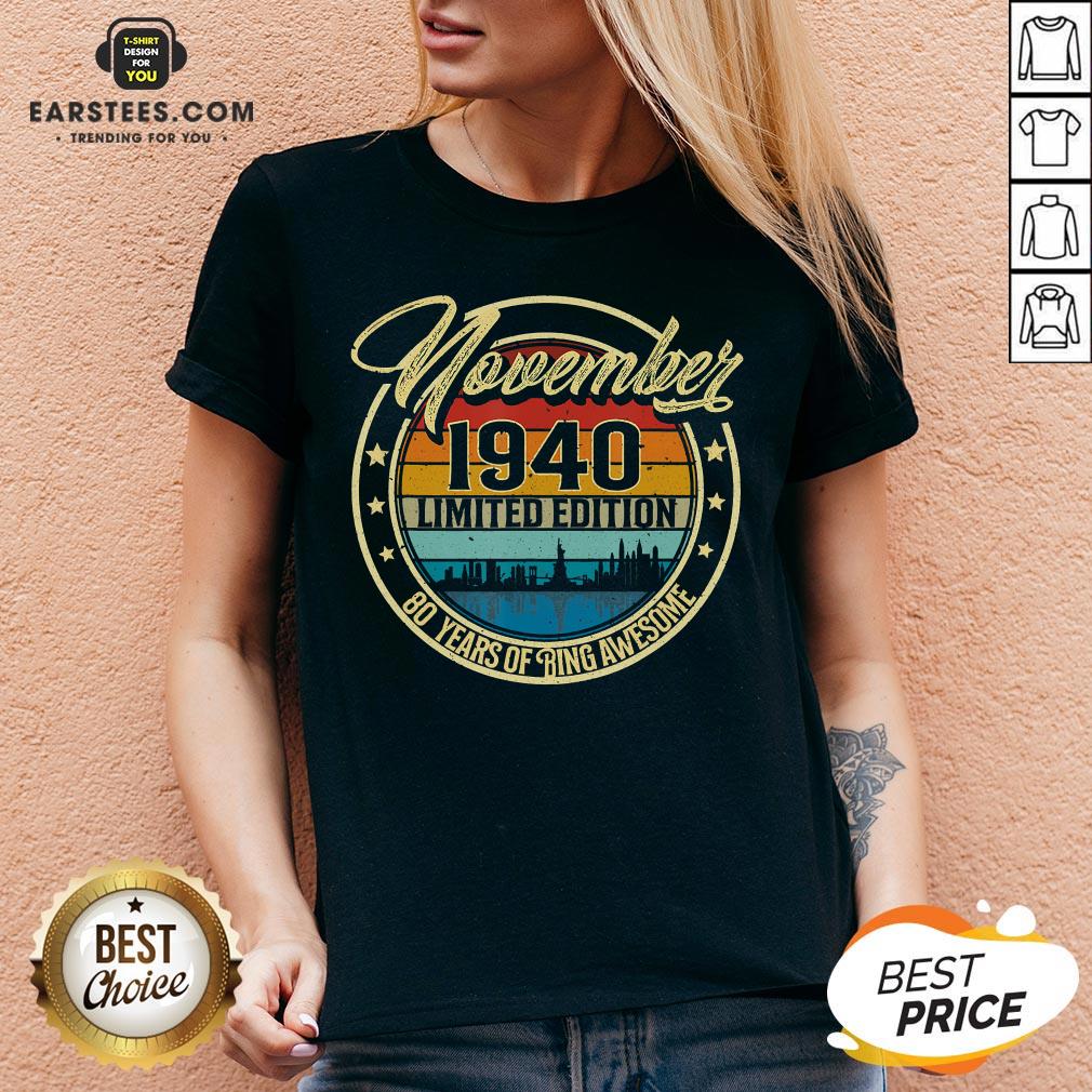 Premium November 1940 80 Year Old 80 Quarantine Birthday T-Shirt - Image 3