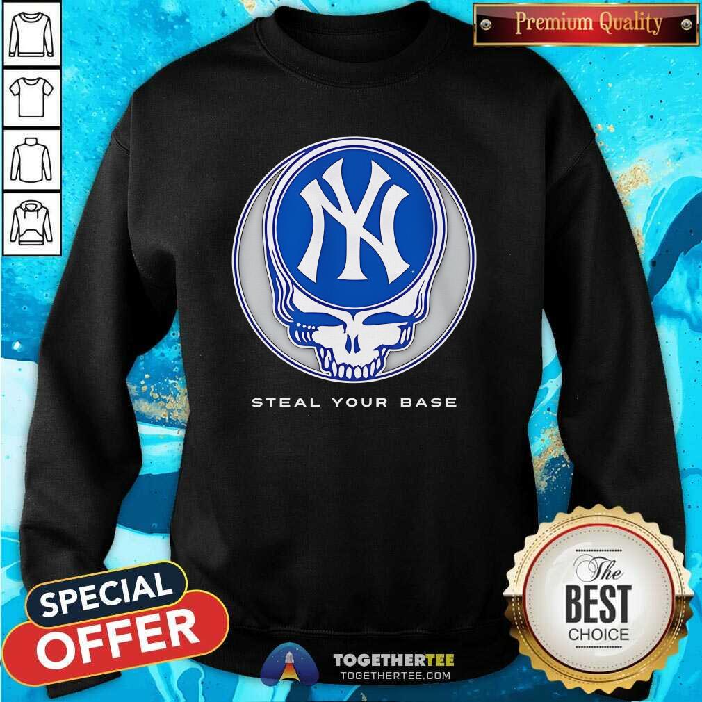Awesome New York Yankees Grateful Dead Steal Your Base T-Shirt - Image 4