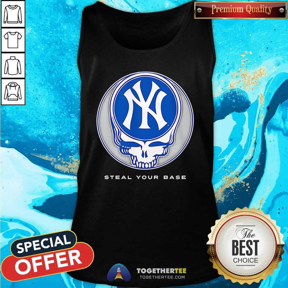 Awesome New York Yankees Grateful Dead Steal Your Base T-Shirt - Image 3