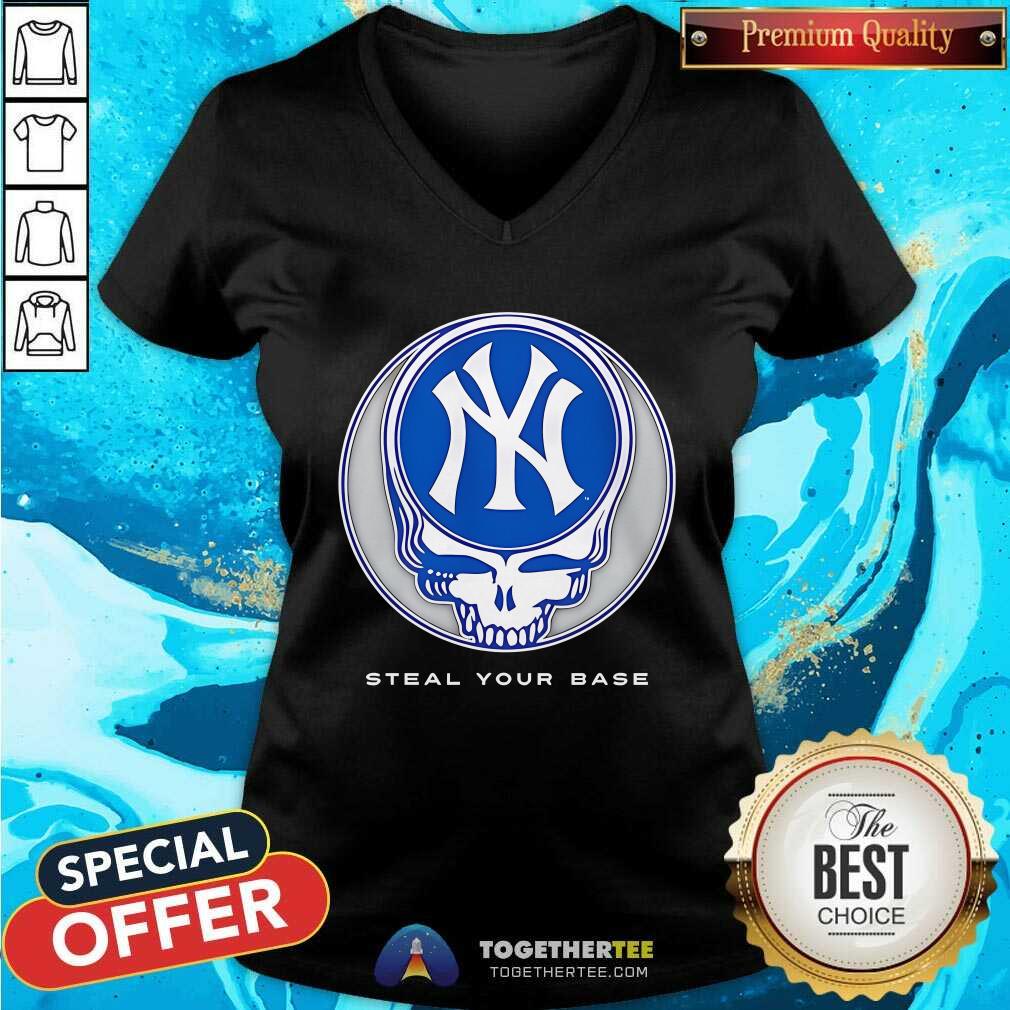 Awesome New York Yankees Grateful Dead Steal Your Base T-Shirt - Image 2