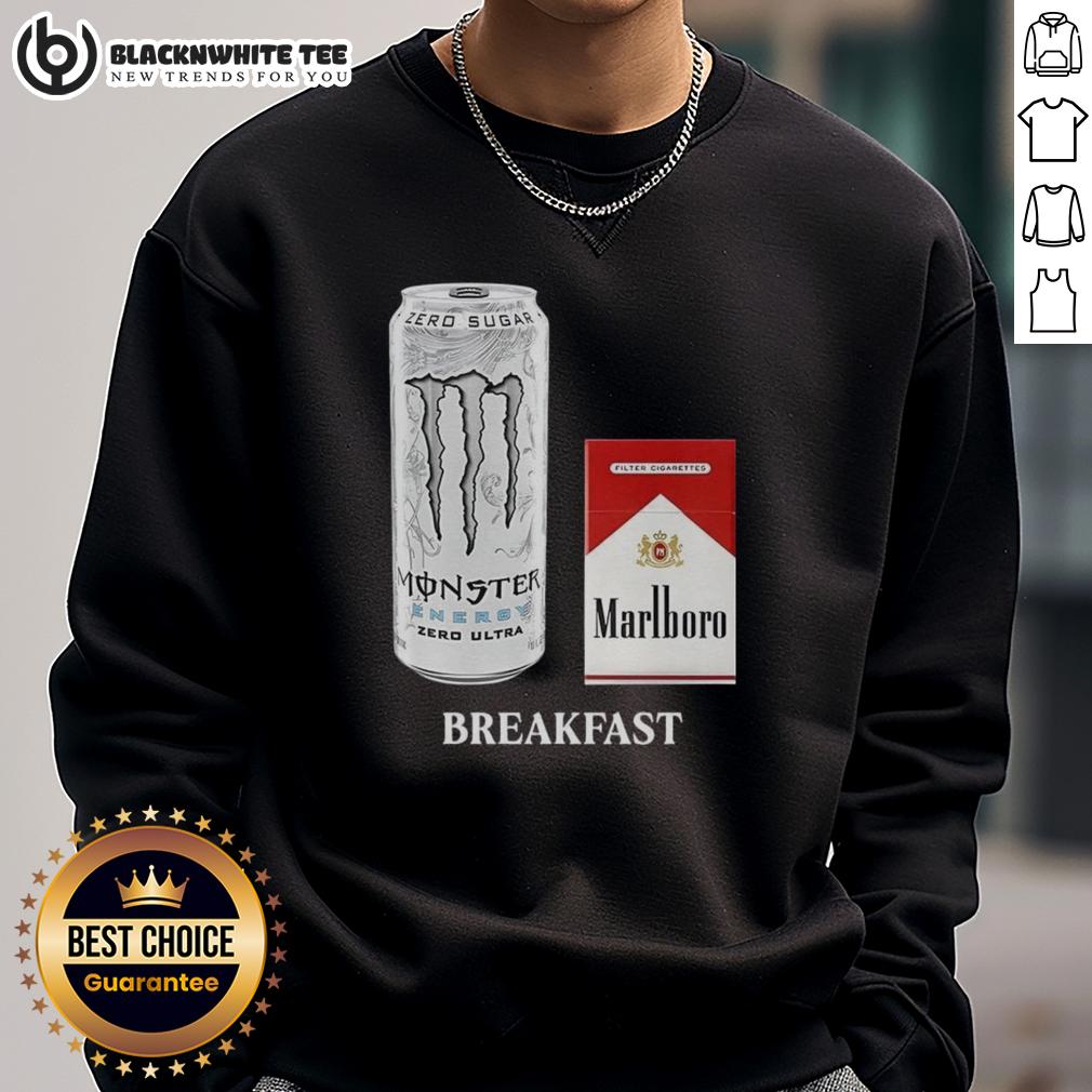 Good Breakfast White Monster And Marlboro Red Cigarette T-Shirt - Image 5