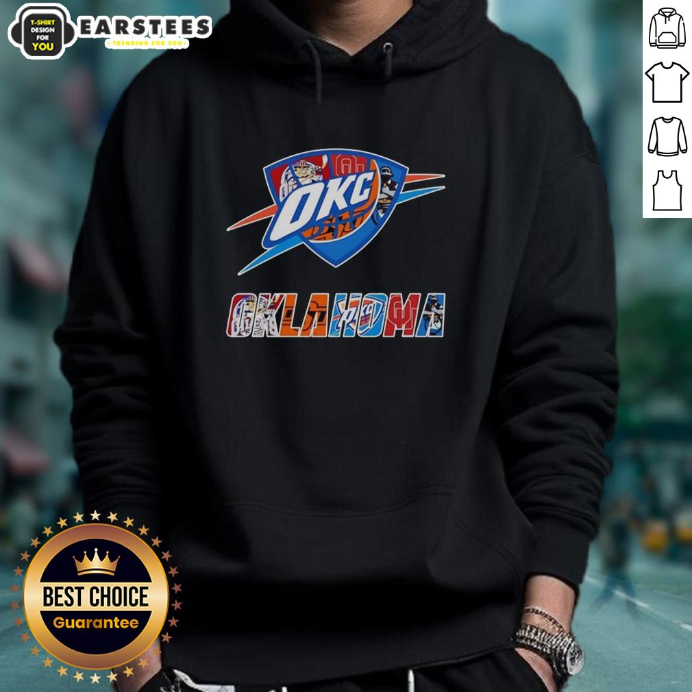 Original Oklahoma City Thunder Oklahoma Sooners Oklahoma State Cowboys And Tulsa Golden Hurricane Logo T-Shirt - Image 2