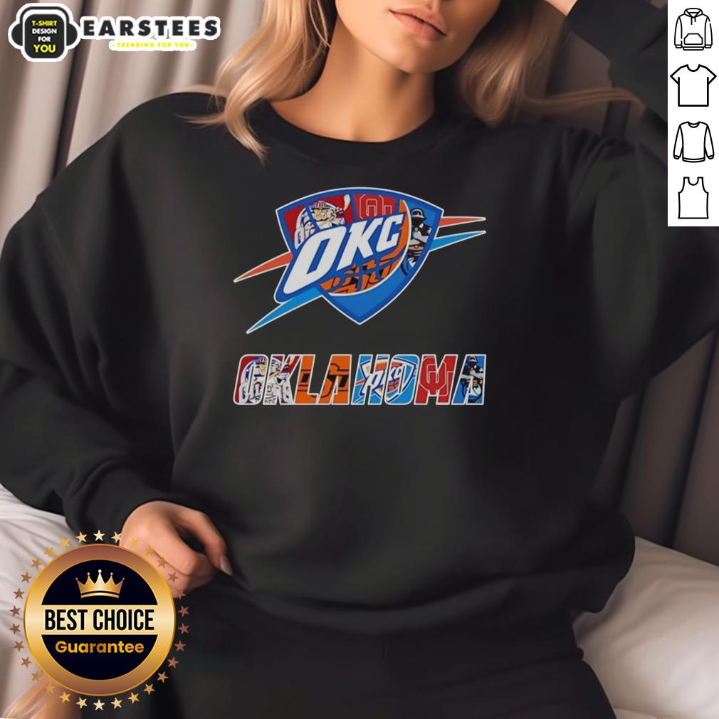 Original Oklahoma City Thunder Oklahoma Sooners Oklahoma State Cowboys And Tulsa Golden Hurricane Logo T-Shirt - Image 5