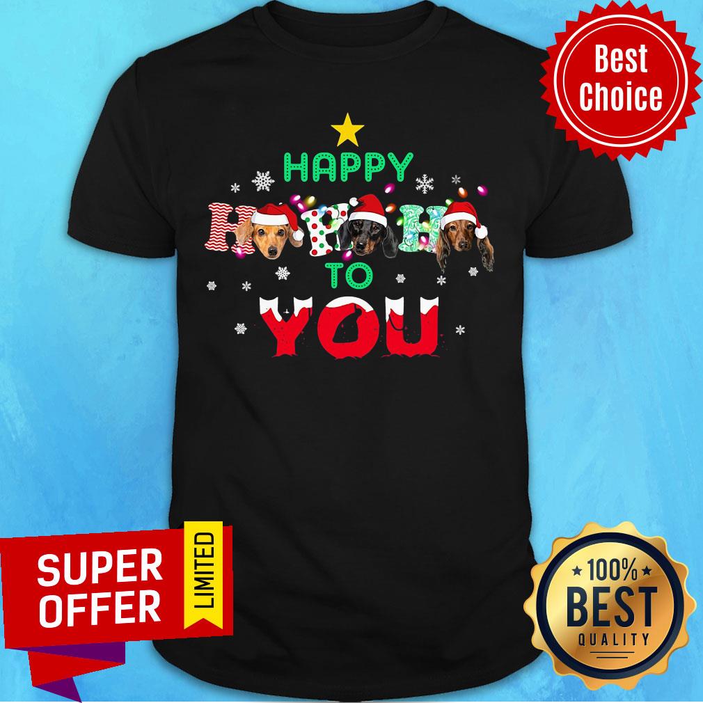 Funny Santa Dachshund Happy Ho Ho Ho To You Christmas Shirt