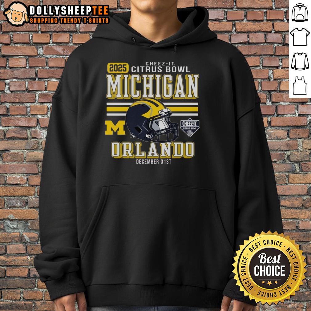 Original Michigan Wolverines Football 2025 Cheez-It Citrus Bowl Helmet T-Shirt - Image 2
