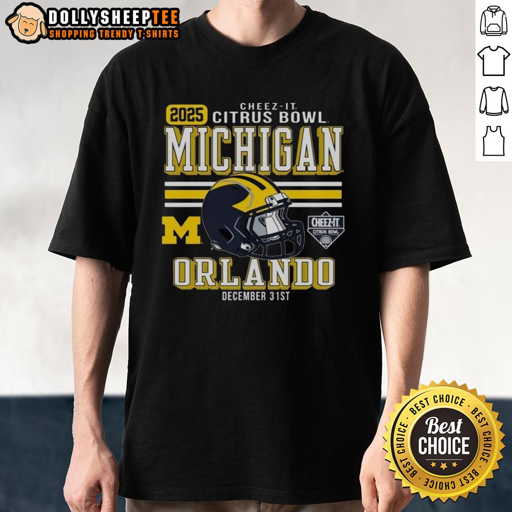 Original Michigan Wolverines Football 2025 Cheez-It Citrus Bowl Helmet T-Shirt
