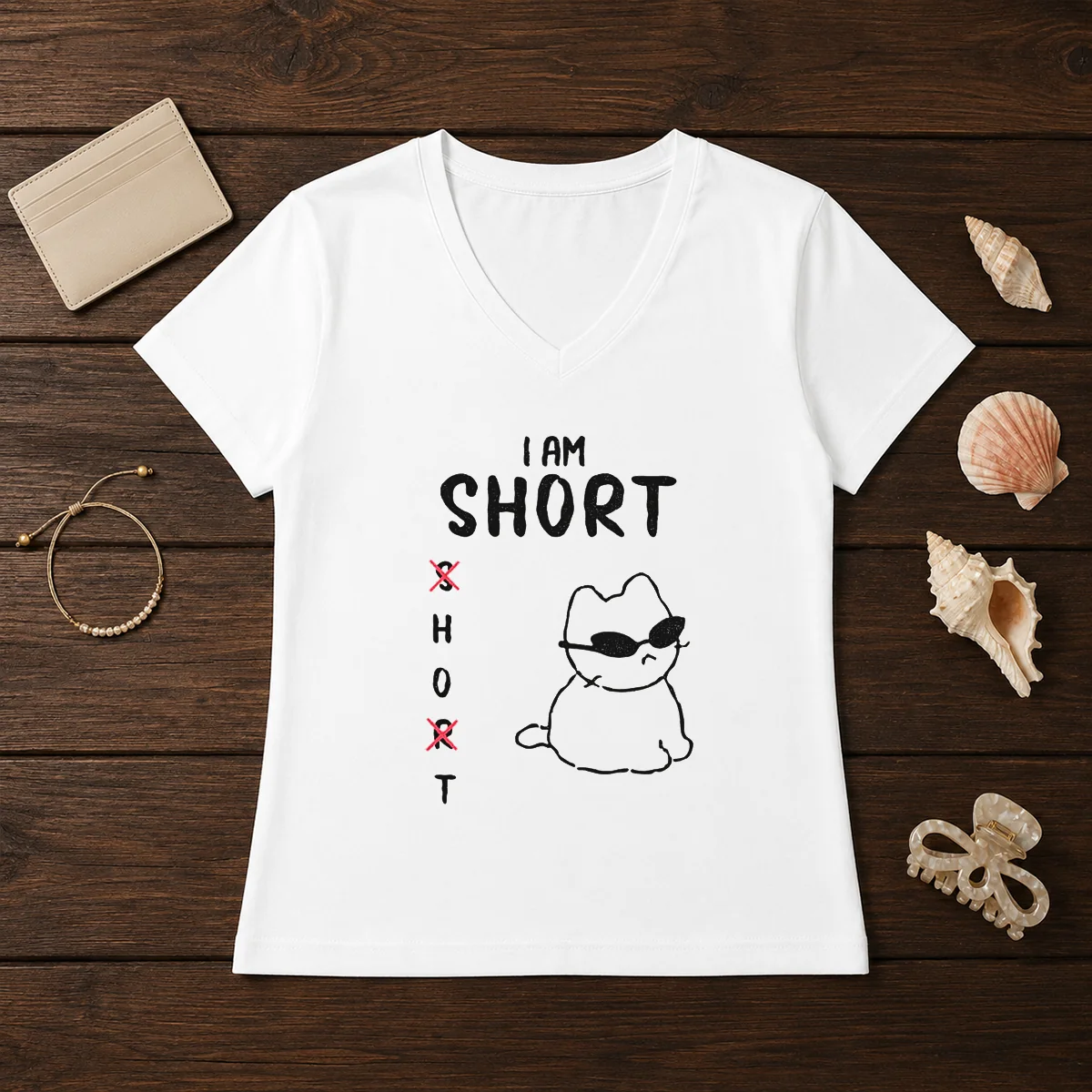 Top I Am Short H And T With Cool Cat Shirt - Image 2