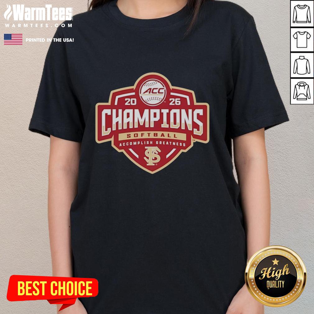 Official Florida State Seminoles 2026 Acc Softball Tournament Champions T-Shirt - Image 3