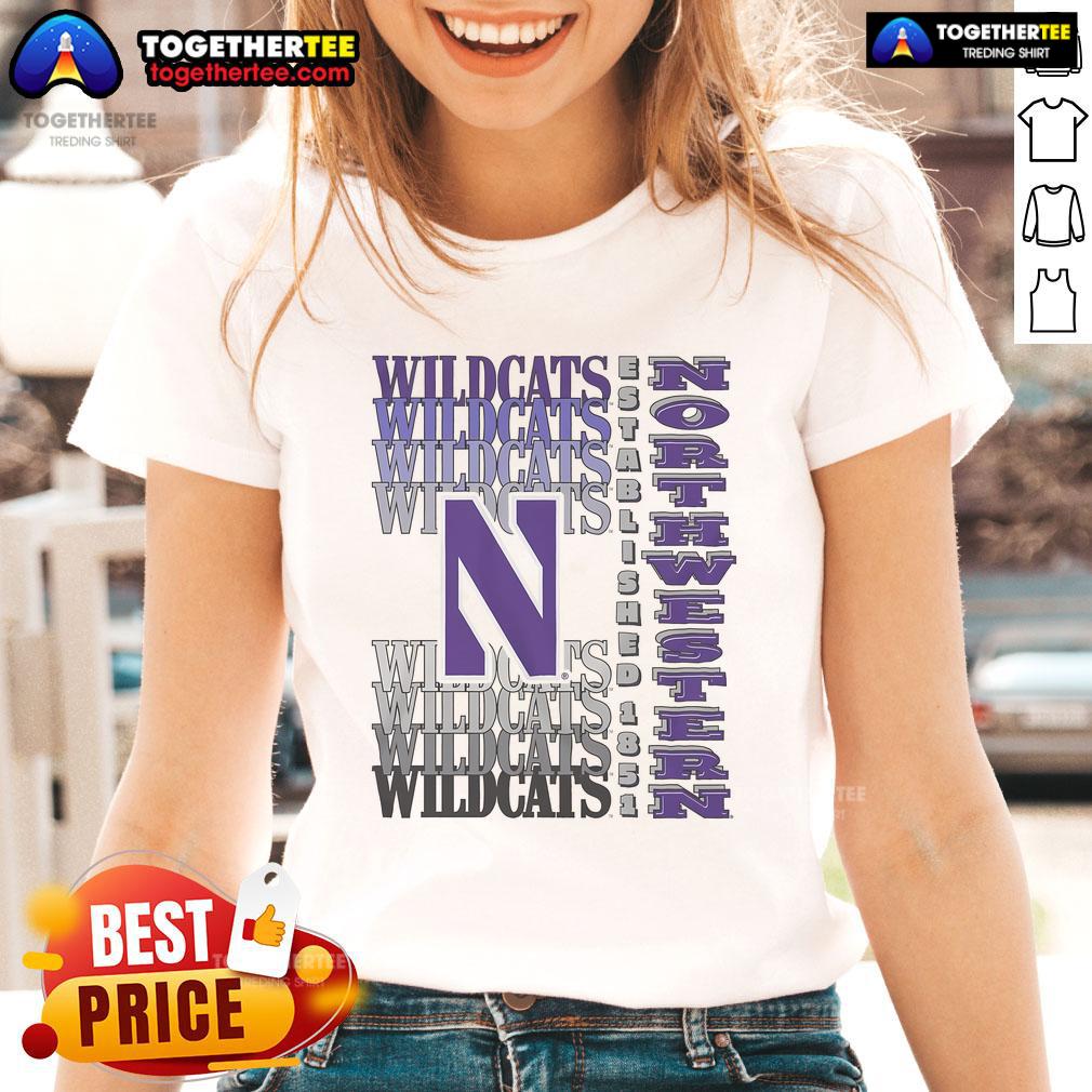Nice Northwestern Wildcats Gradient Wordmark T-Shirt - Image 3