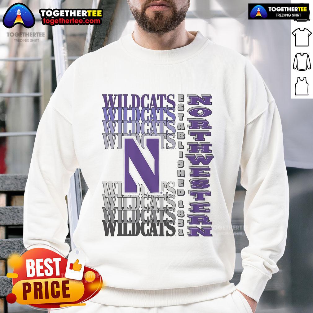 Nice Northwestern Wildcats Gradient Wordmark T-Shirt - Image 5