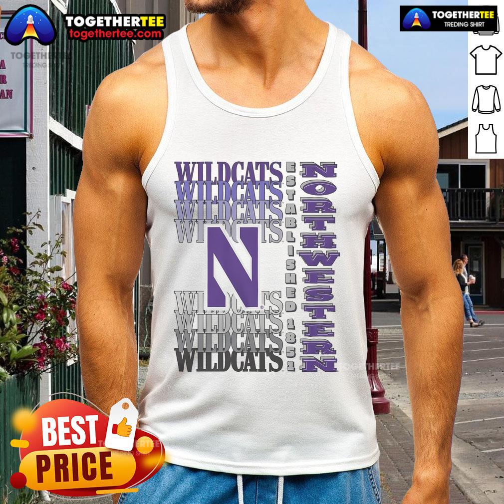 Nice Northwestern Wildcats Gradient Wordmark T-Shirt - Image 4