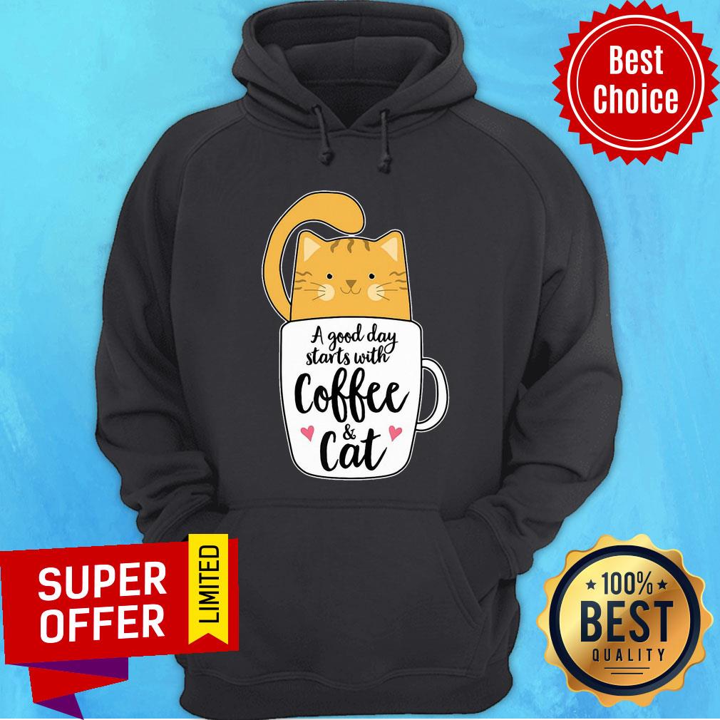 A Good Day Starts With Coffee Cat Shirt - Image 2