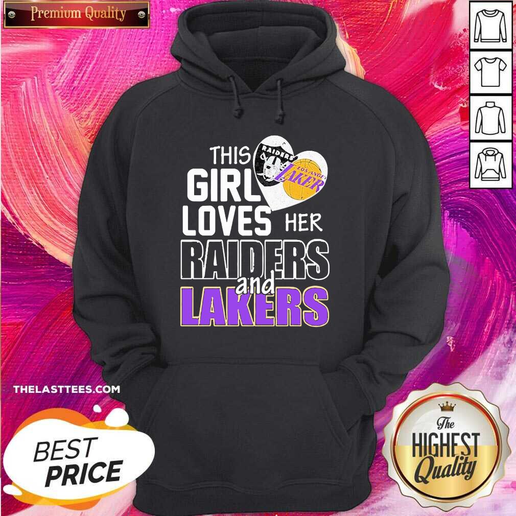 Great This Girl Loves Her Las Vegas Raiders And Los Angeles Lakers Shirt - Image 5