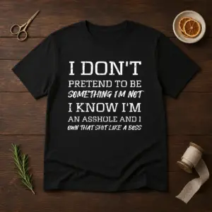 Pretty I Don'T Pretend To Be Something I'M Not I Know I'M An Asshole And I Own That Shit Like A Boss Shirt