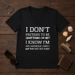 Alternative view of Pretty I Don'T Pretend To Be Something I'M Not I Know I'M An Asshole And I Own That Shit Like A Boss Shirt