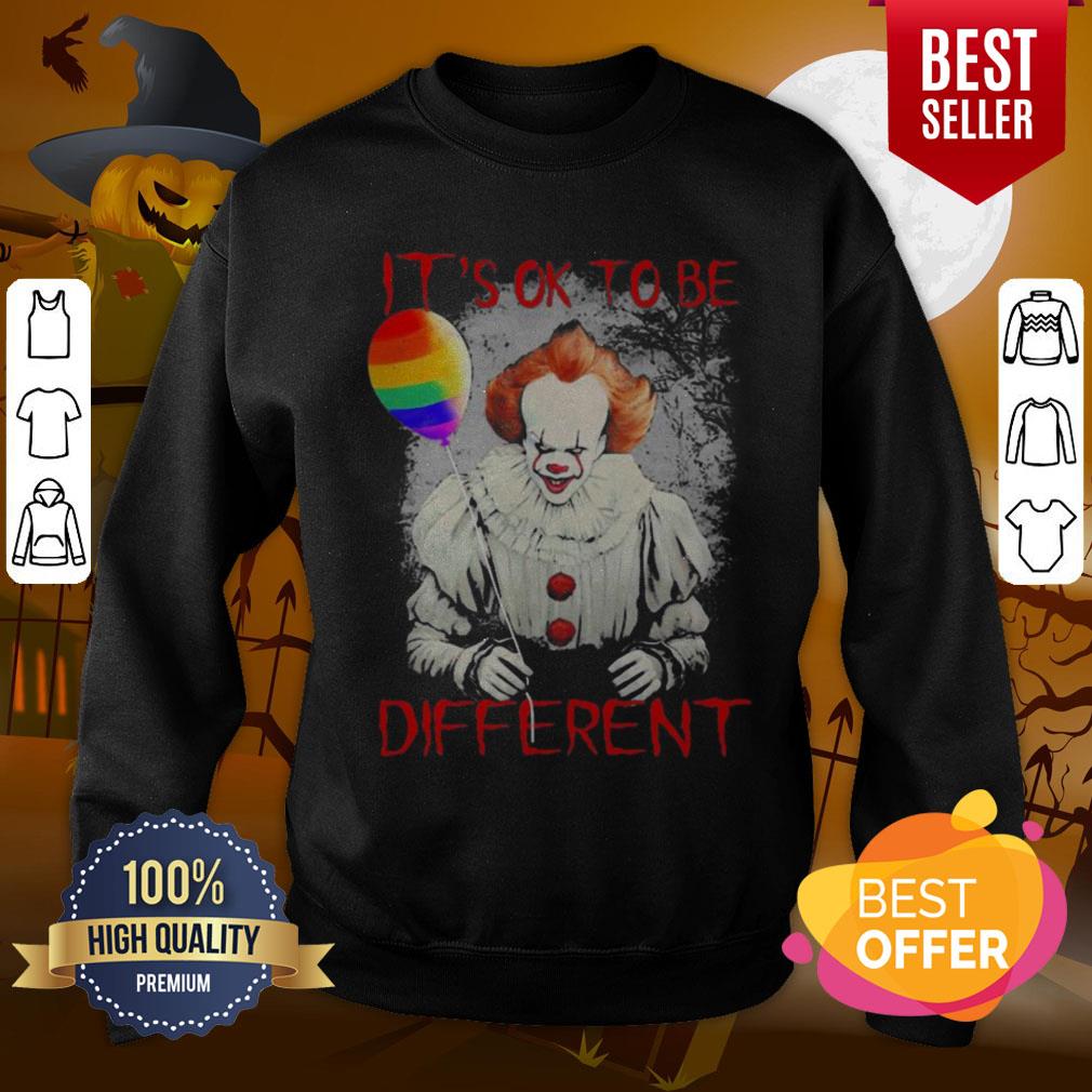 Lovely Lgbt Halloween Pennywise It’s Ok To Be Different Shirt - Image 4