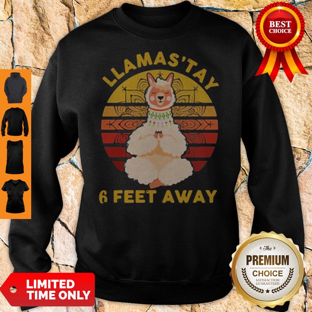 Official Llamas'tay 6 Feet Away Vintage Shirt - Image 5