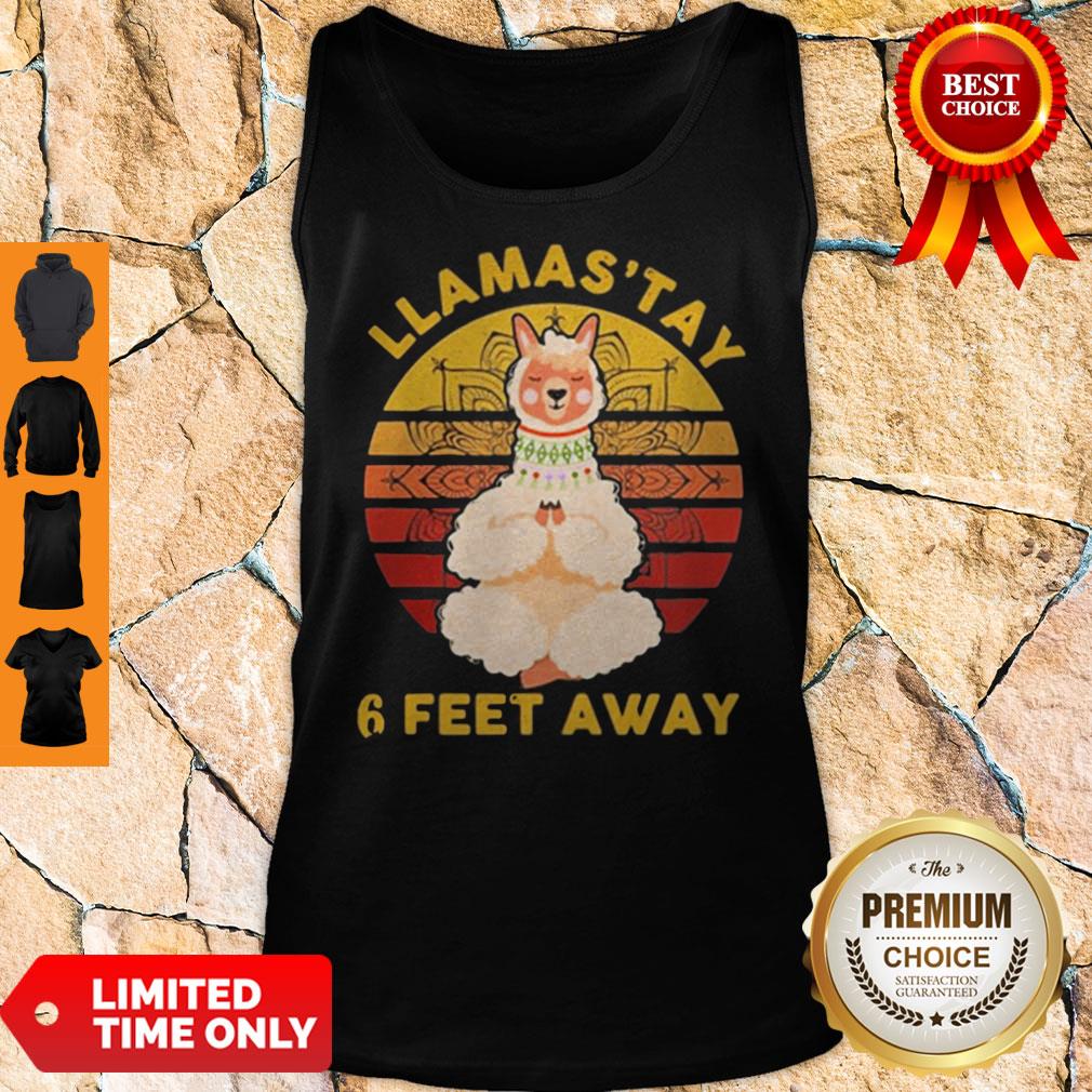 Official Llamas'tay 6 Feet Away Vintage Shirt - Image 4