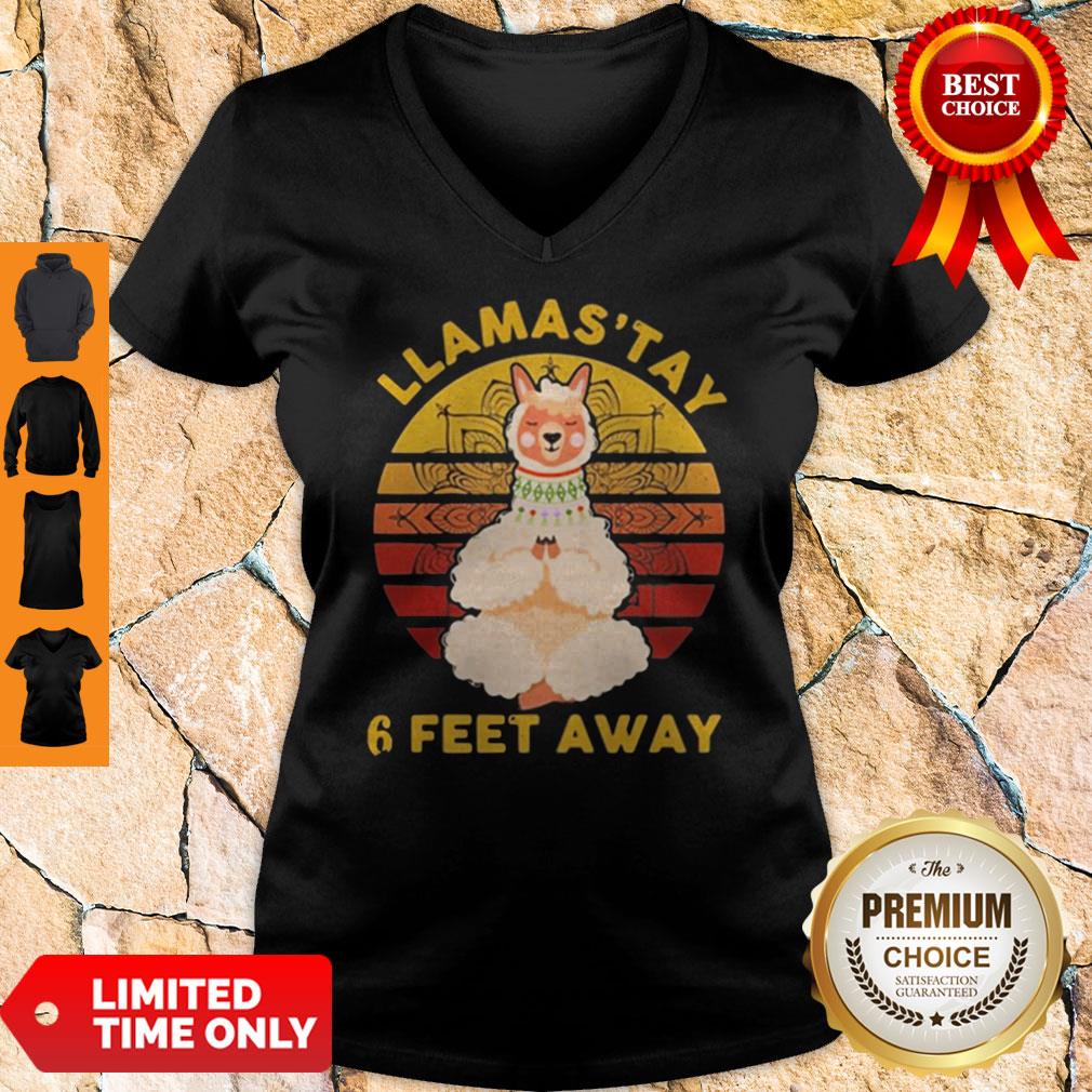 Official Llamas'tay 6 Feet Away Vintage Shirt - Image 3