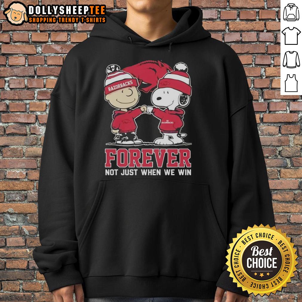 Good Peanut Snoopy Charlie Brown Arkansas Razorbacks Forever Not Just When We Win T-Shirt - Image 2