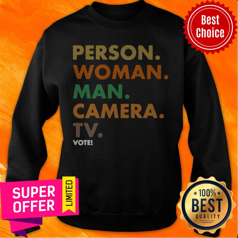 Nice Person Woman Man Camera TV Vote Retro Cognitive 45 Shirt - Image 2