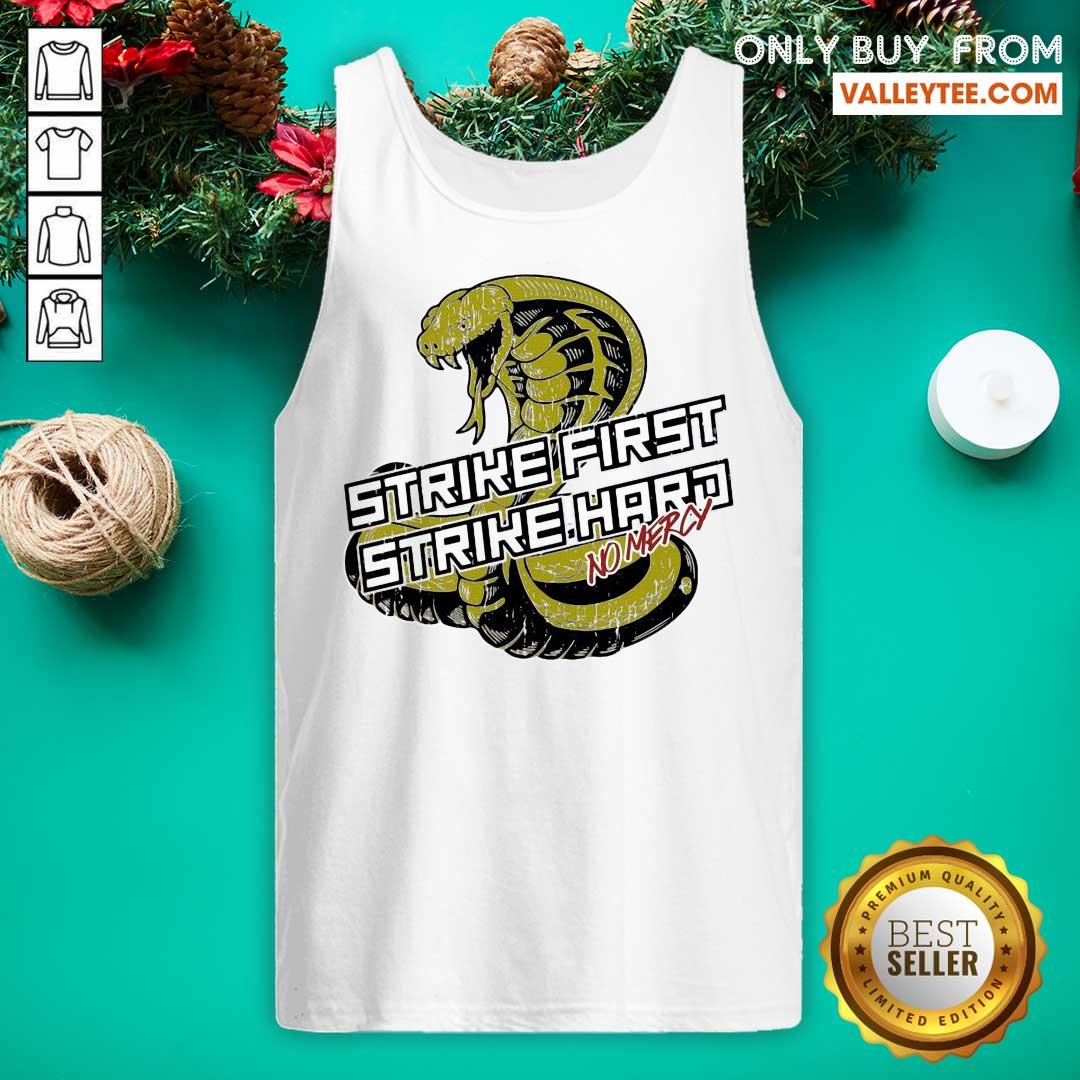 Premium Cobra Kai Strike First Strike Hard No Mercy Shirt - Image 4