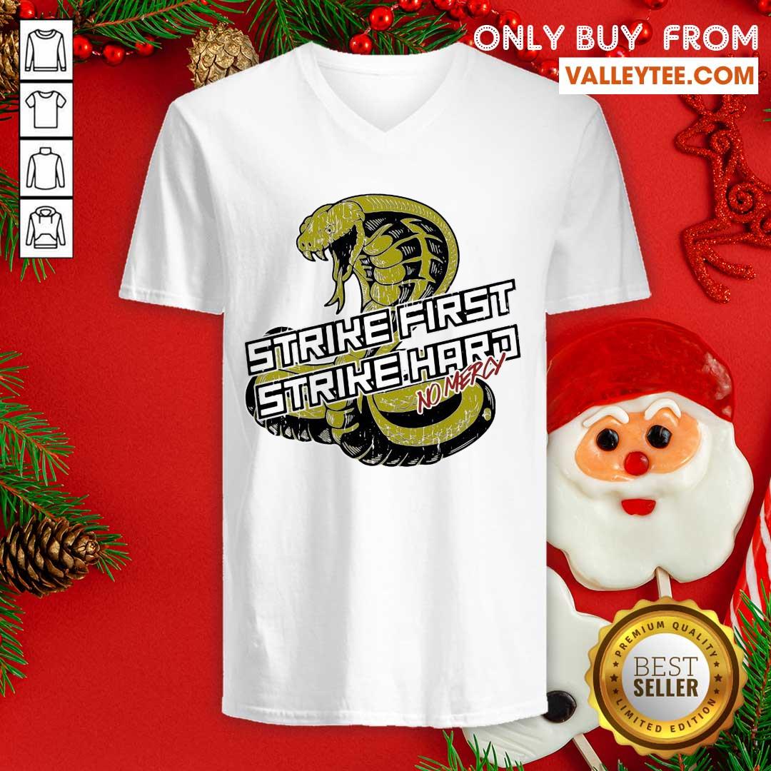 Premium Cobra Kai Strike First Strike Hard No Mercy Shirt - Image 3