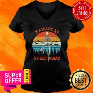 Alternative view of Skeleton Namast'ay 6 Feet Away Vintage Shirt