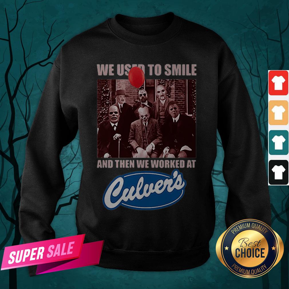 Halloween Horror Characters We Used To Smile And Then We Worked At Culvers Shirt - Image 2