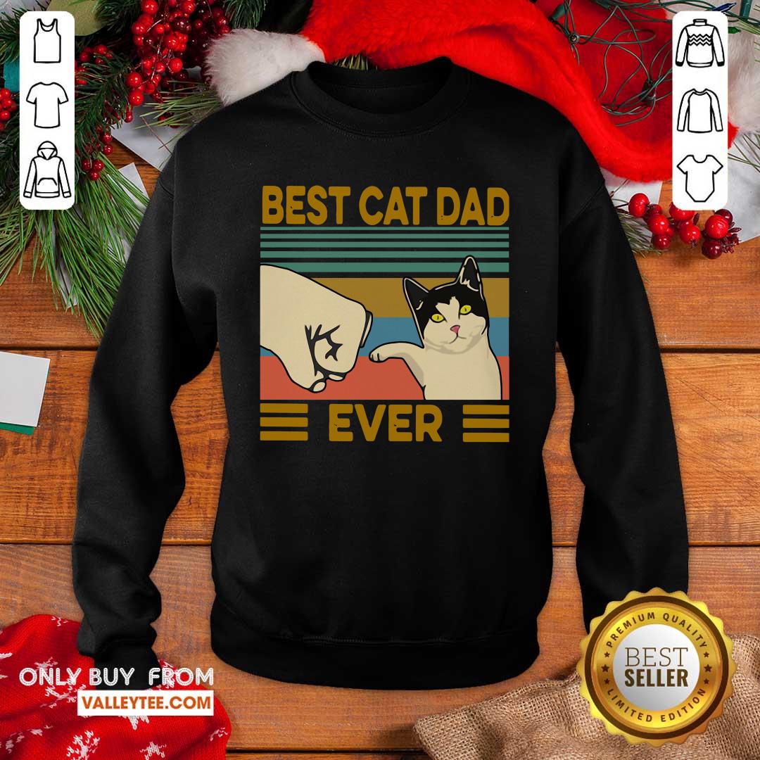 High Quality Best Cat Dad Ever Vintage Shirt - Image 2